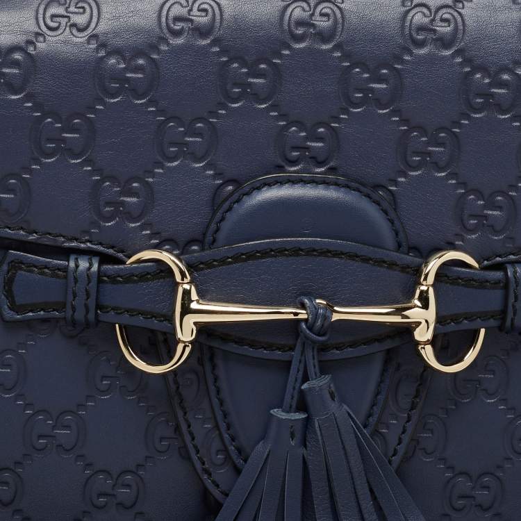 Pre Owned Gucci Purple Guccissima Leather Large Emily Chain Shoulder Bag