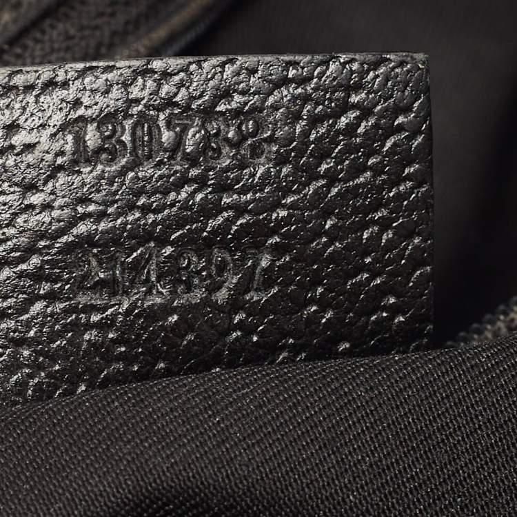 Pre Owned Gucci Black GG Canvas and Leather Abbey D-Ring Hobo