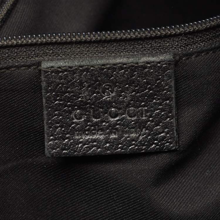 Pre Owned Gucci Black GG Canvas and Leather Abbey D-Ring Hobo