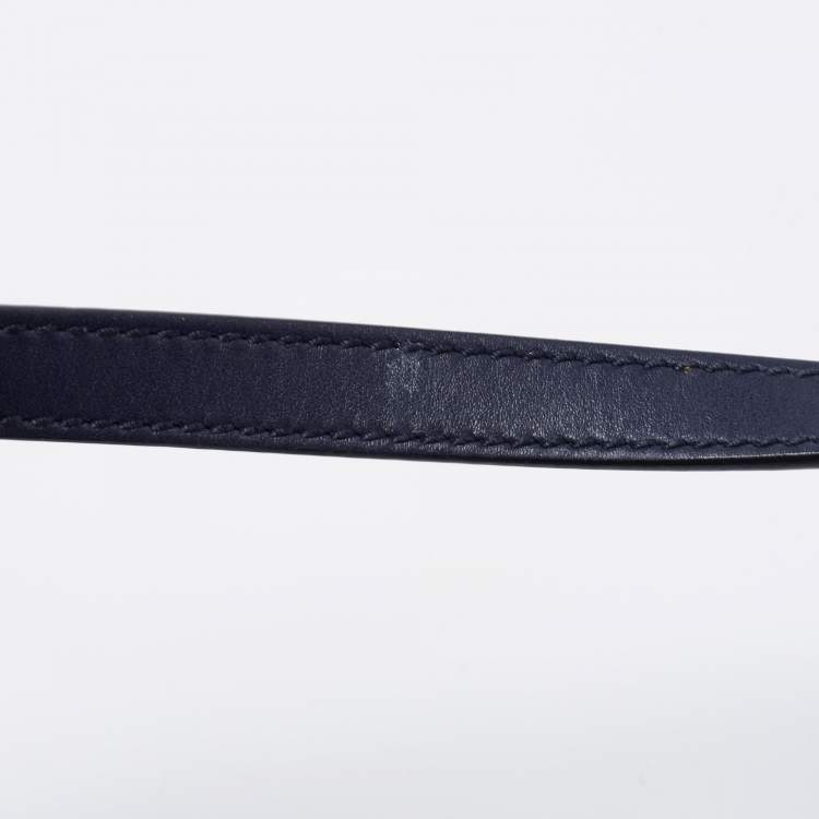 Pre Owned Gucci Blue Leather Medium Sylvie Top Handle Bag