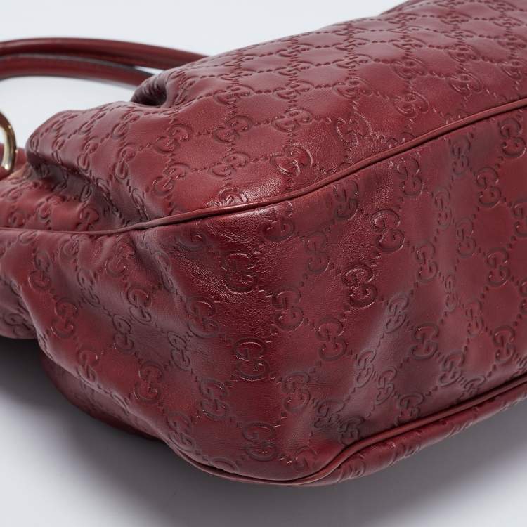 Pre Owned Gucci Red Guccissima Leather Sukey Tote