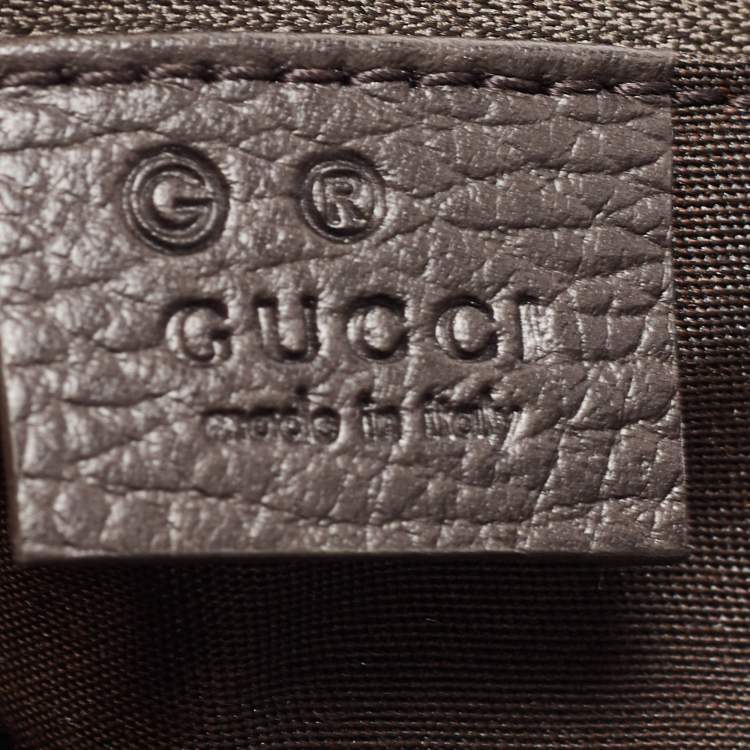 Pre Owned Gucci Ebony/Brown GG Crystal Canvas Large Signature Hobo