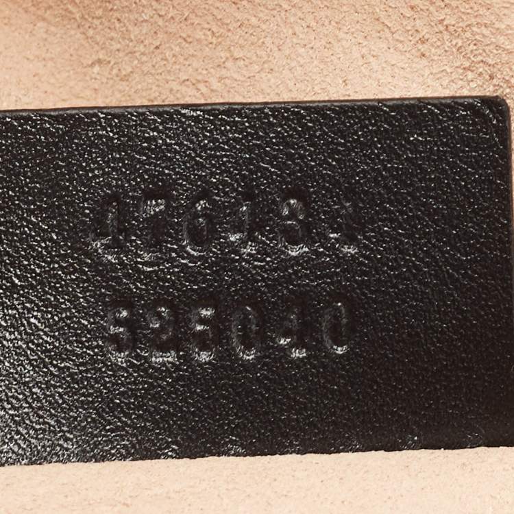 Pre Owned Gucci Black Matelassé Leather GG Marmont Belt Bag