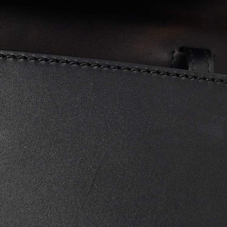 Pre Owned Gucci Black Leather Mini Web Chain Sylvie Top Handle Bag