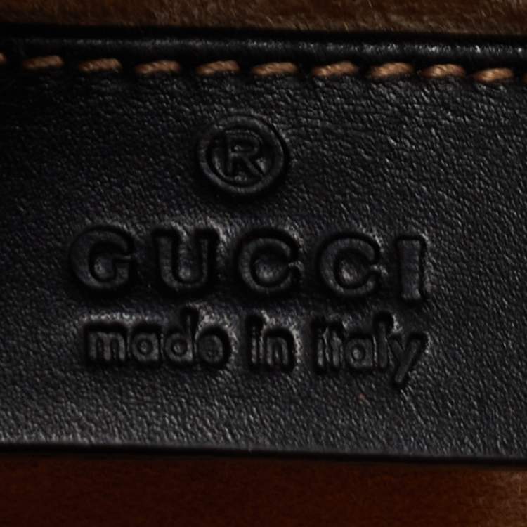 Pre Owned Gucci Black Leather Mini Web Chain Sylvie Top Handle Bag