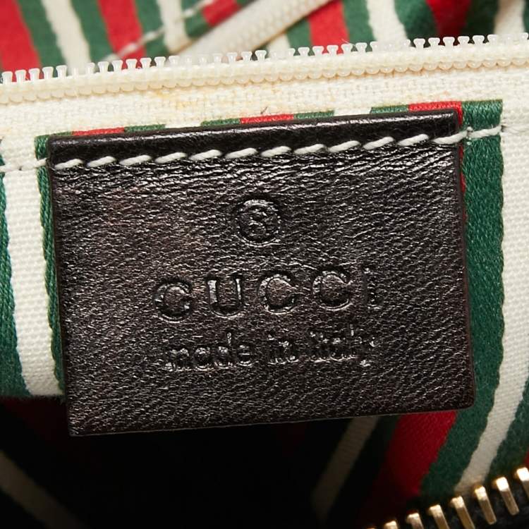 Pre Owned Gucci Black Leather Britt Hobo 