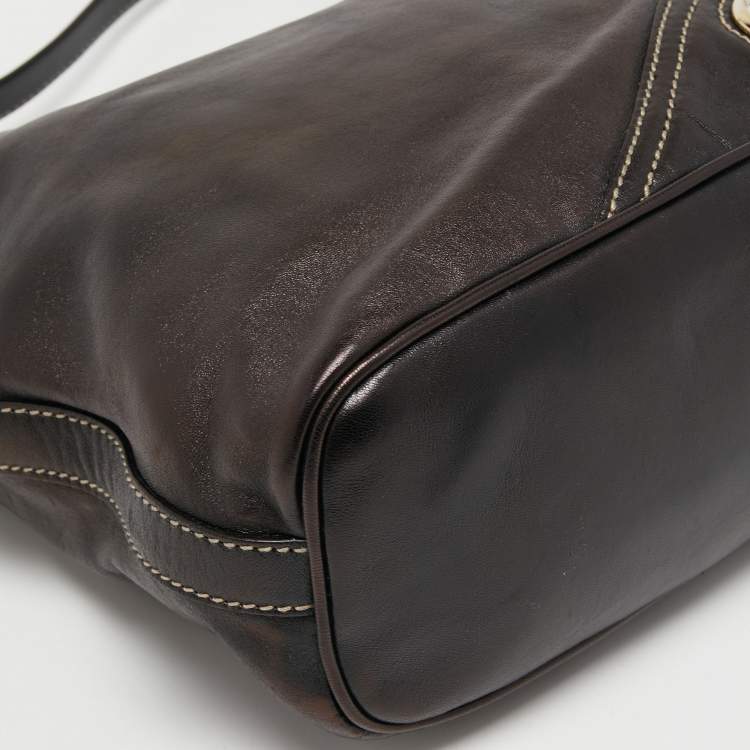 Pre Owned Gucci Black Leather Britt Hobo 
