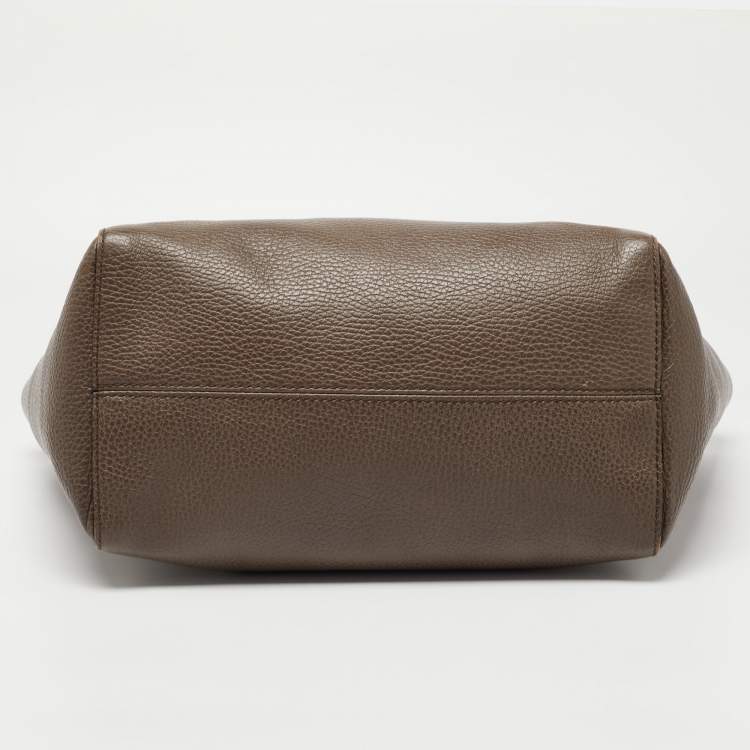 Pre Owned Gucci Brown Leather Small Swing Tote