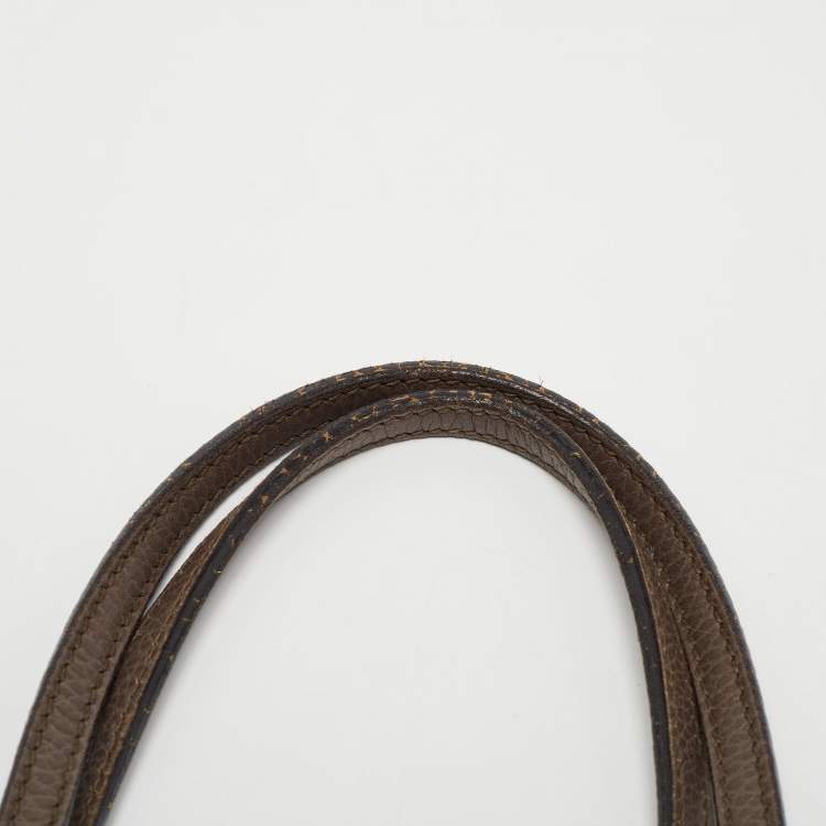 Pre Owned Gucci Brown Leather Small Swing Tote