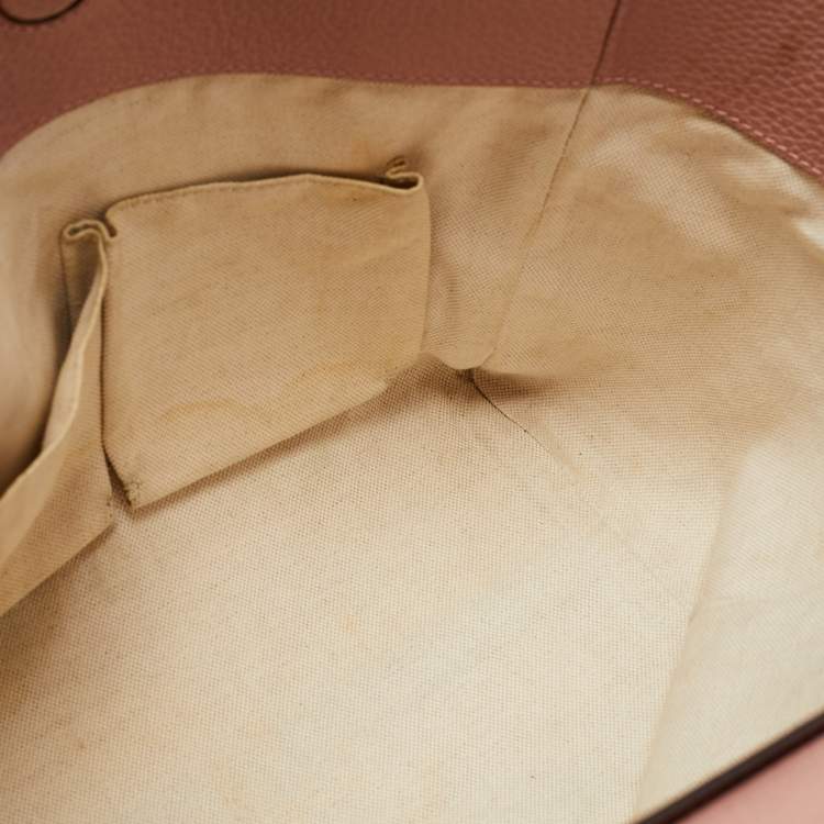Pre Owned Gucci Brown Leather Small Swing Tote