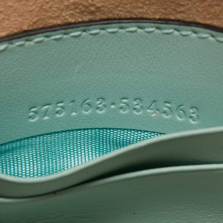 Pre Owned Gucci Multicolor Diagonal Leather Mini GG Marmont Torchon Bucket Bag      