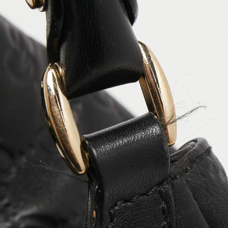 Pre Owned Gucci Black Guccissima Leather Large D Ring Shoulder Bag