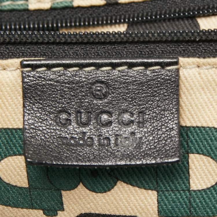 Pre Owned Gucci Black Guccissima Leather Large D Ring Shoulder Bag