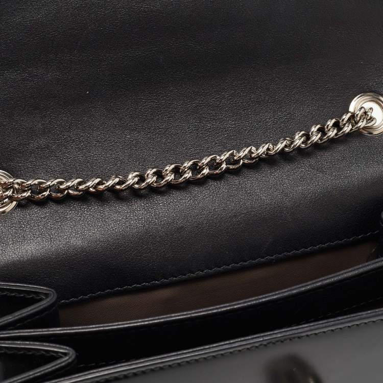 Pre Owned Gucci Black Patent Leather Small Interlocking G Shoulder Bag