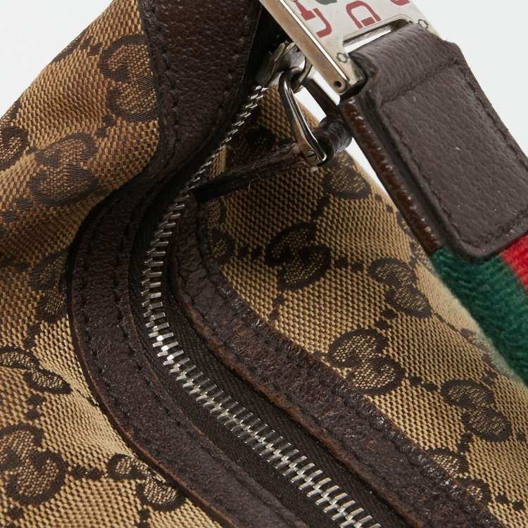 Pre Owned Gucci Beige/Ebony GG Canvas Web Pop Hobo