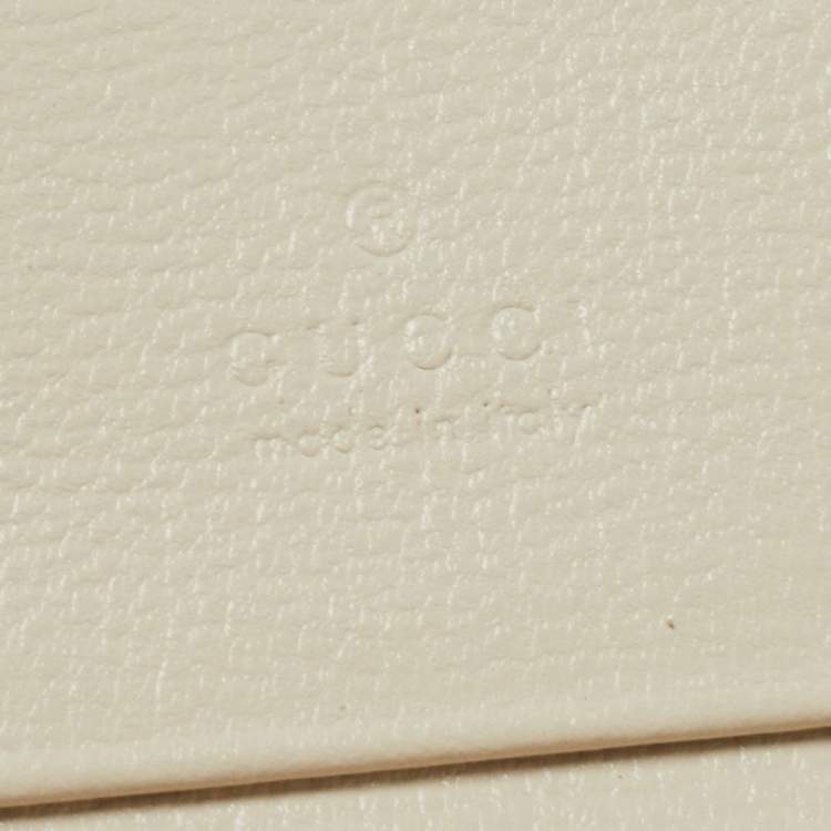 Pre Owned Gucci Beige/Cream GG Supreme Canvas and Leather Horsebit 1955 Card Case