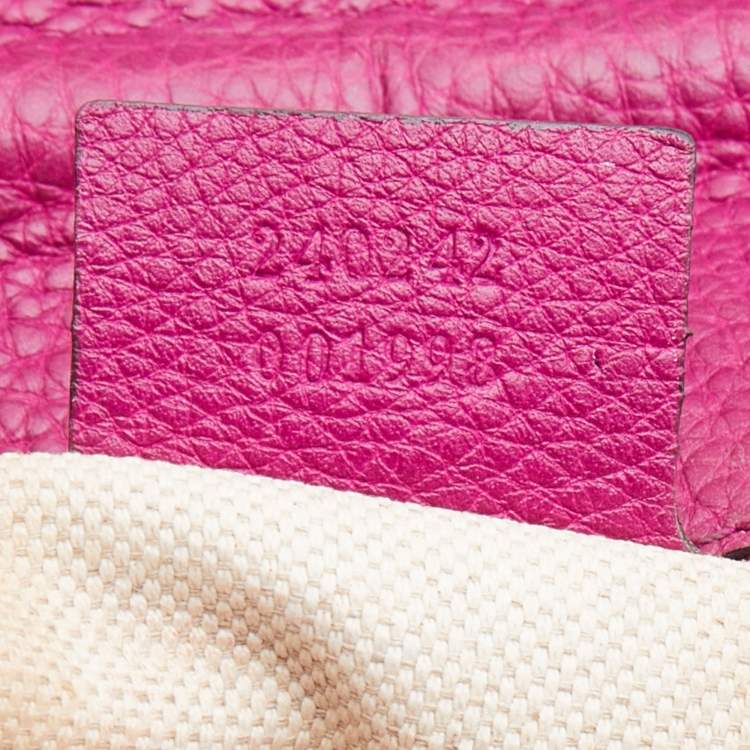 Pre Owned Gucci Pink Leather New Bamboo Top Handle Bag