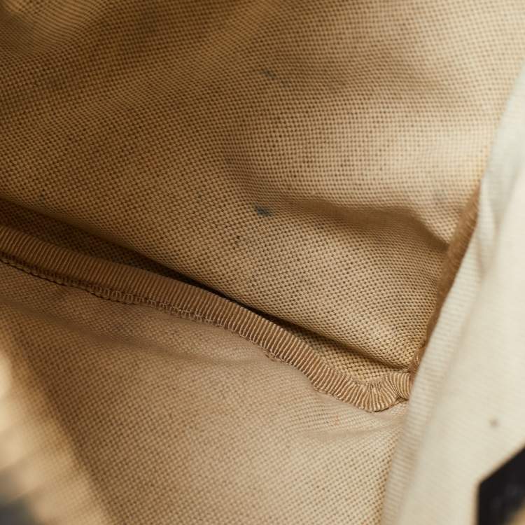 Pre Owned Gucci Beige/Brown GG Canvas and Leather Medium Vintage Web Boston Bag