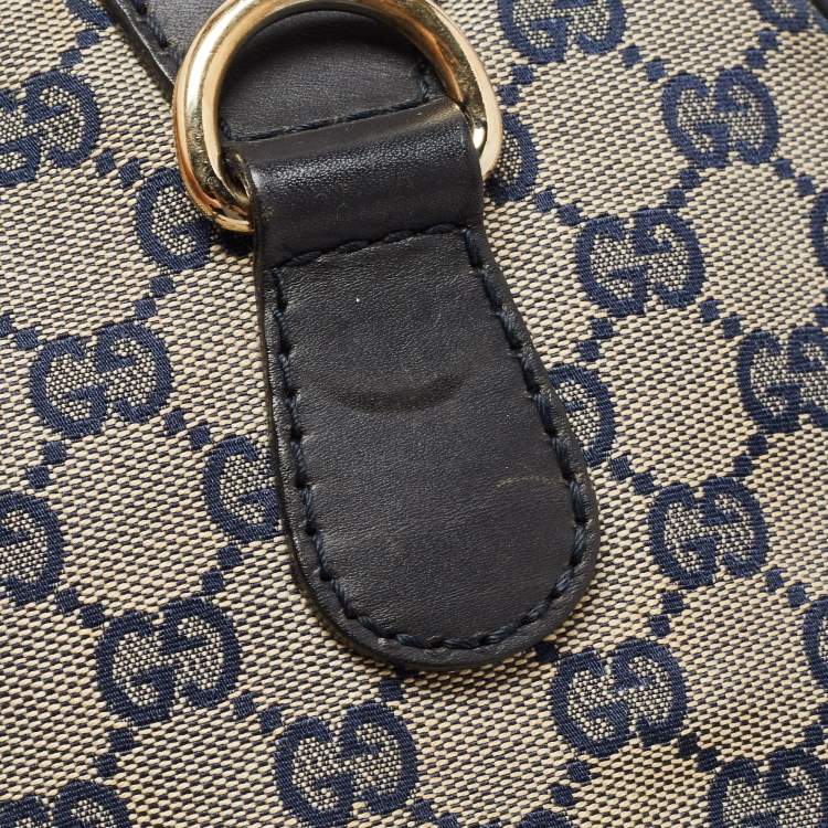 Pre Owned Gucci Beige/Brown GG Canvas and Leather Medium Vintage Web Boston Bag