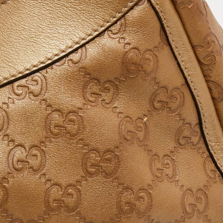 Pre Owned Gucci Beige Leather Abbey D-Ring Shoulder Bag