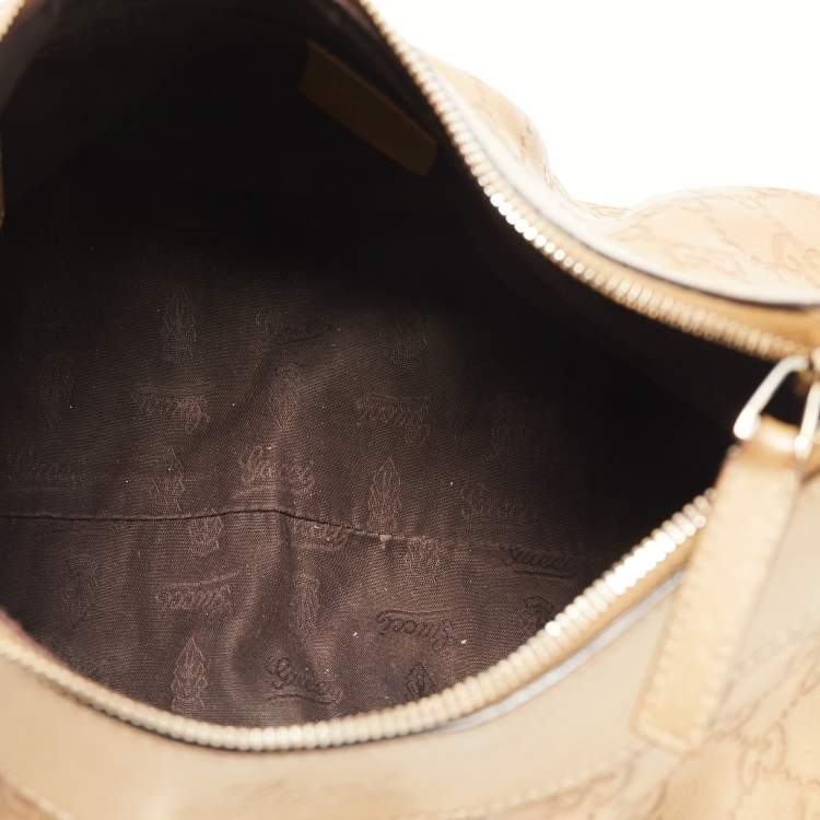 Pre Owned Gucci Beige Leather Abbey D-Ring Shoulder Bag