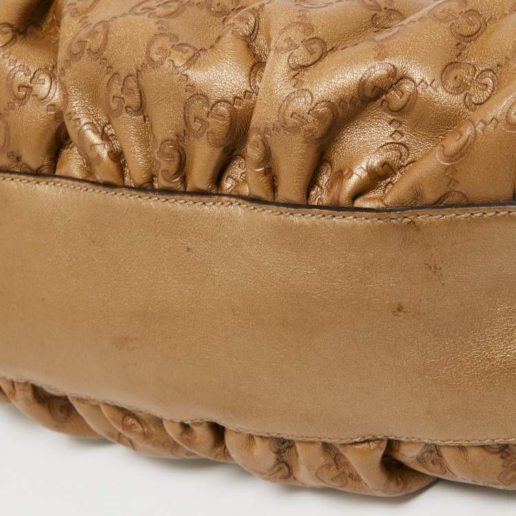 Pre Owned Gucci Beige Leather Abbey D-Ring Shoulder Bag