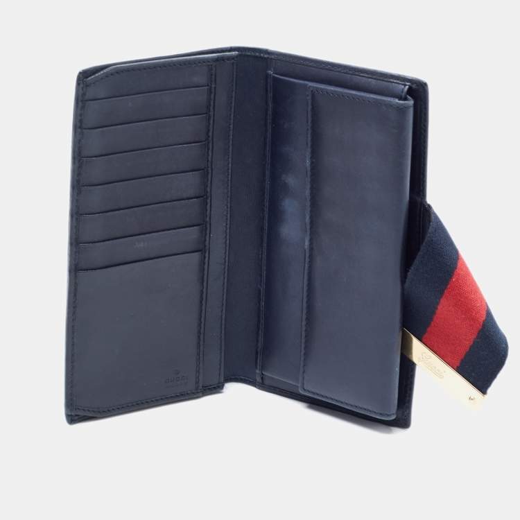 Gucci Blue Leather Flap Continental Wallet Gucci