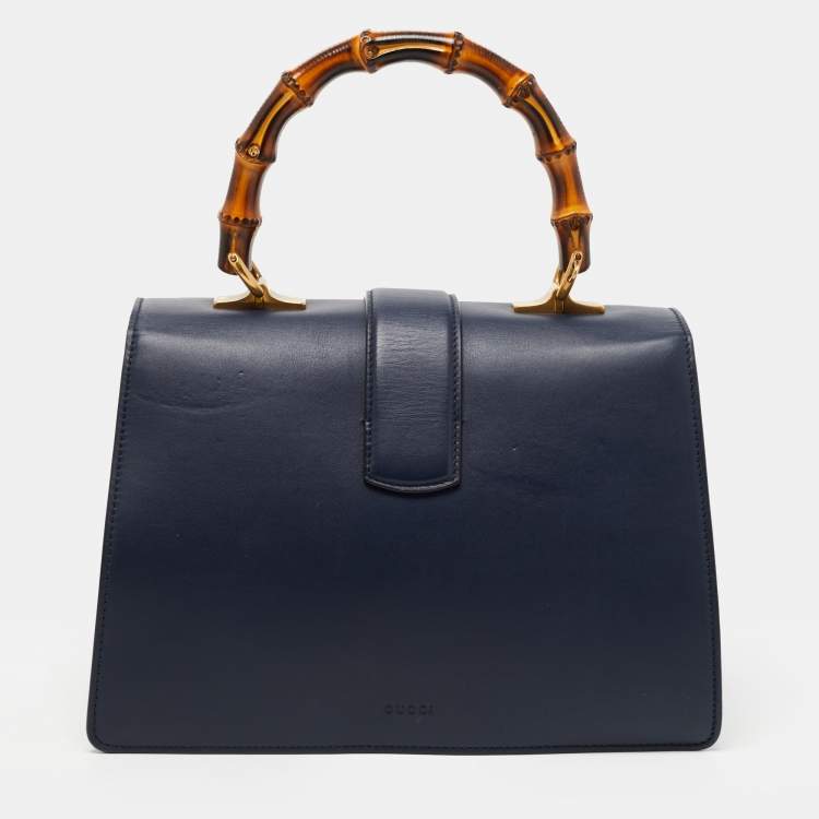 Pre Owned Gucci Tri Color Leather Medium Dionysus Bamboo Top Handle Bag