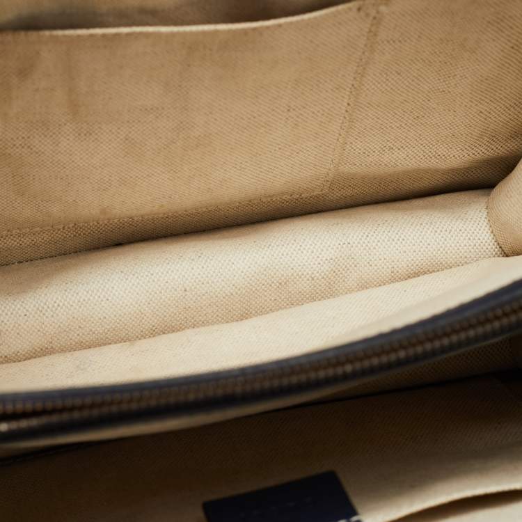 Pre Owned Gucci Tri Color Leather Medium Dionysus Bamboo Top Handle Bag