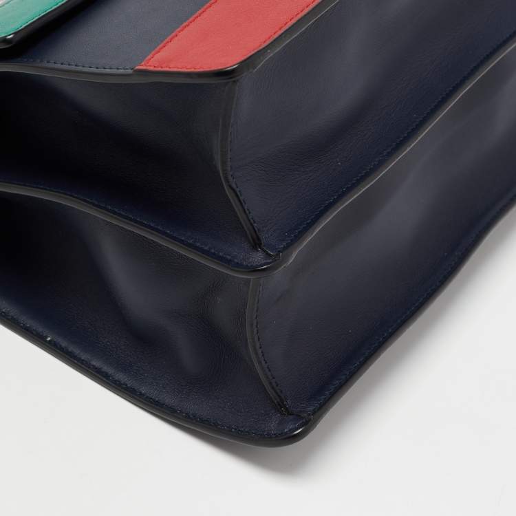Pre Owned Gucci Tri Color Leather Medium Dionysus Bamboo Top Handle Bag