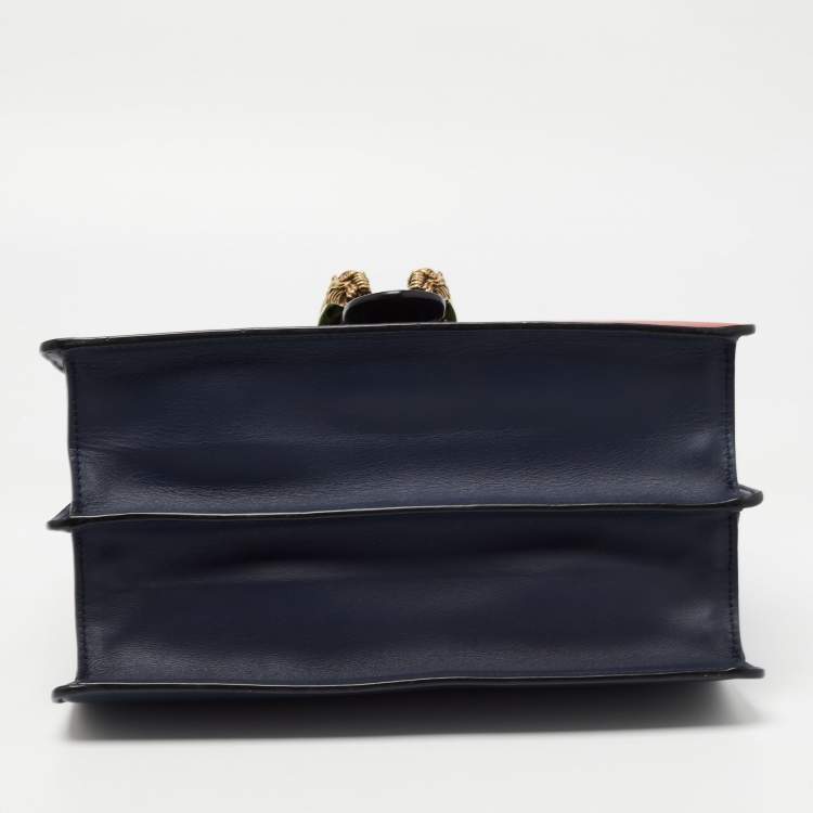 Pre Owned Gucci Tri Color Leather Medium Dionysus Bamboo Top Handle Bag