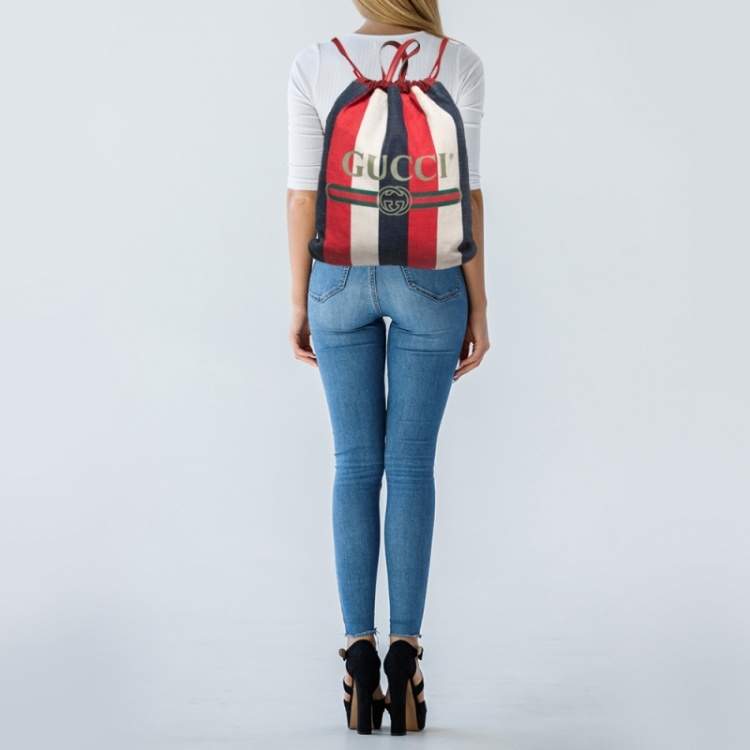 Gucci stripe outlet backpack