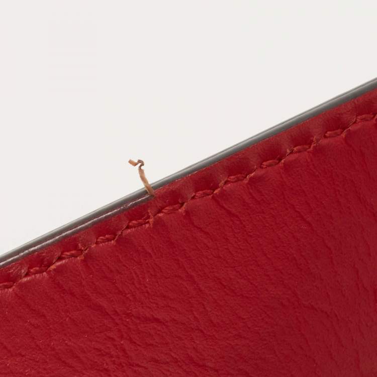 Pre Owned Gucci Red Leather Sylvie Shoulder Bag