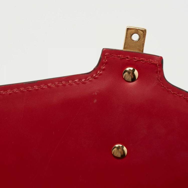 Pre Owned Gucci Red Leather Sylvie Shoulder Bag