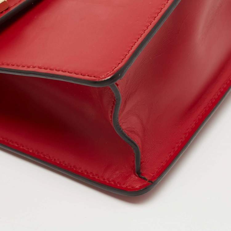 Pre Owned Gucci Red Leather Sylvie Shoulder Bag