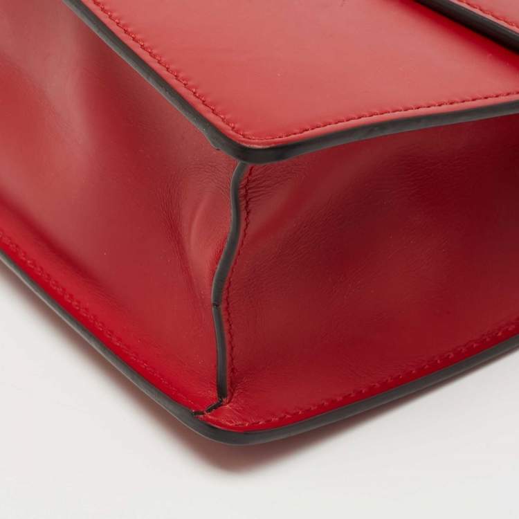 Pre Owned Gucci Red Leather Sylvie Shoulder Bag