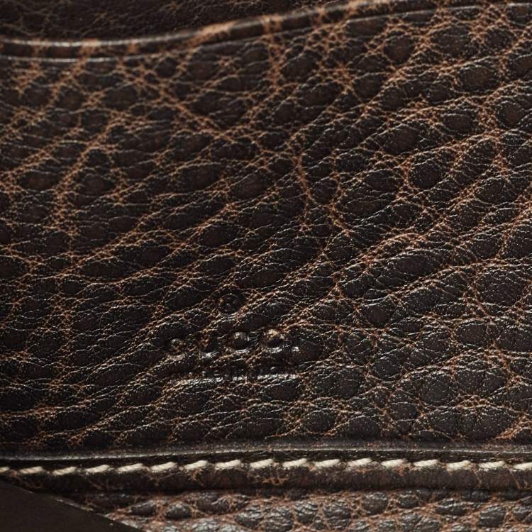 Pre Owned Gucci Beige/Brown GG Canvas and Leather Bamboo Tassel Zip Around Wallet