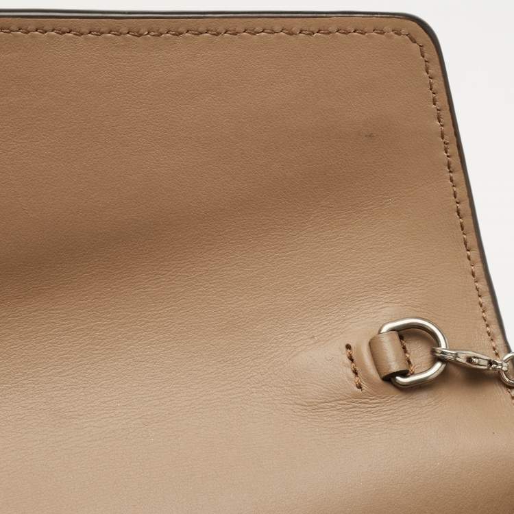 Pre Owned Gucci Beige GG Supreme Canvas and Leather Dionysus Wallet On Chain