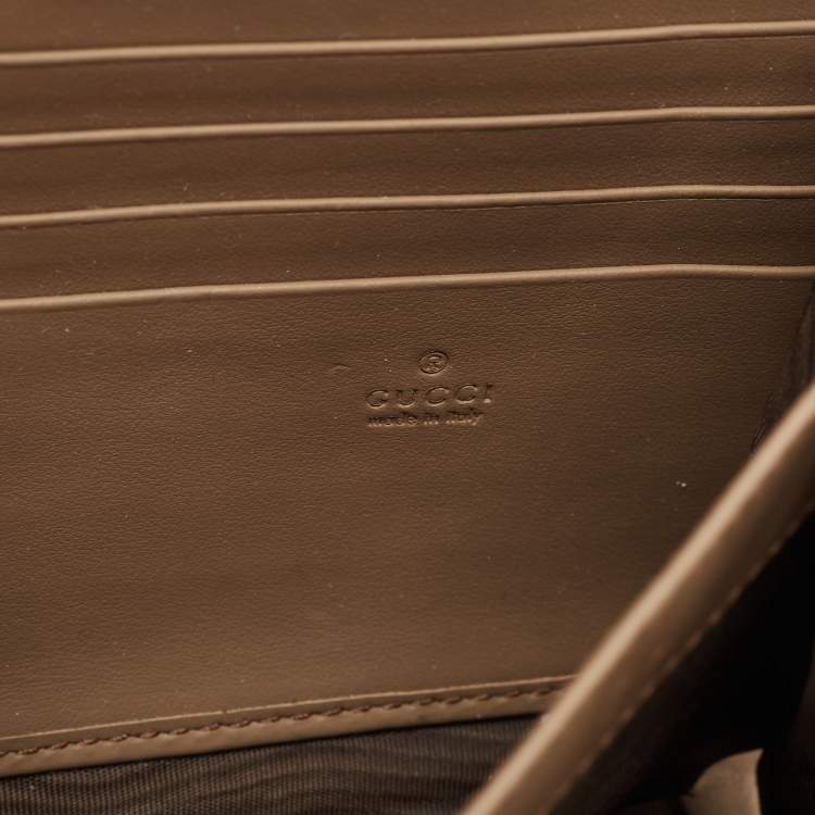 Pre Owned Gucci Beige GG Supreme Canvas and Leather Dionysus Wallet On Chain