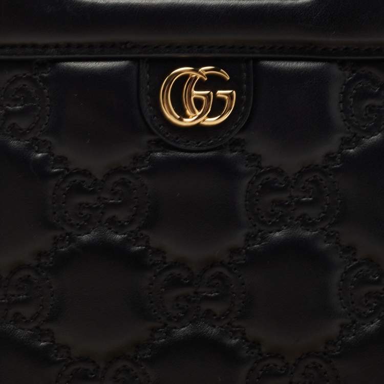Pre Owned Gucci Black Guccissima Leather Mini Cut Out Handle Crossbody Bag