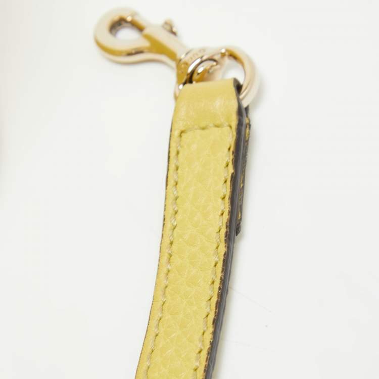 Pre Owned Gucci Yellow Leather Mini Bamboo Tote