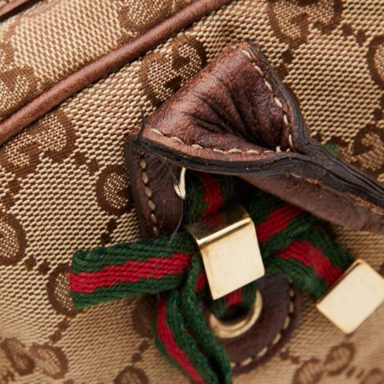 Pre Owned Gucci Beige/Brown GG Canvas and Leather Princy Boston Bag