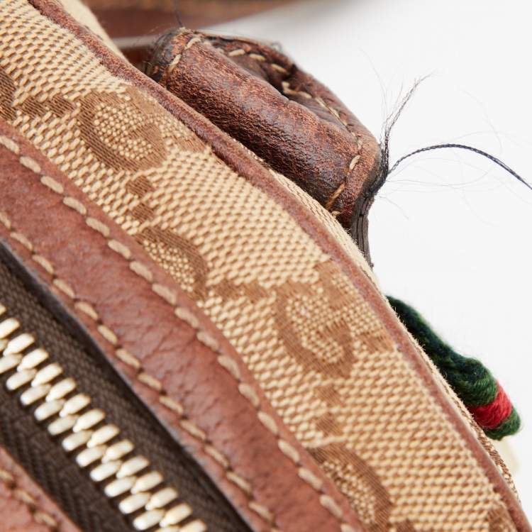 Pre Owned Gucci Beige/Brown GG Canvas and Leather Princy Boston Bag