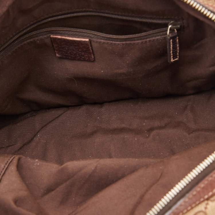 Pre Owned Gucci Beige/Brown GG Canvas and Leather Princy Boston Bag