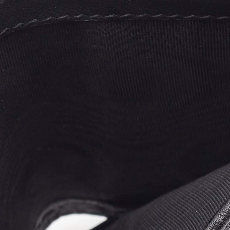 مملوكة مسبقًا Gucci Black Guccissima Leather Zip Card Case
