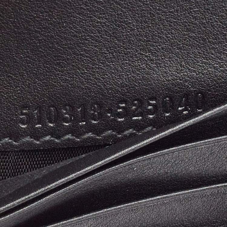 مملوكة مسبقًا Gucci Black Guccissima Leather Zip Card Case