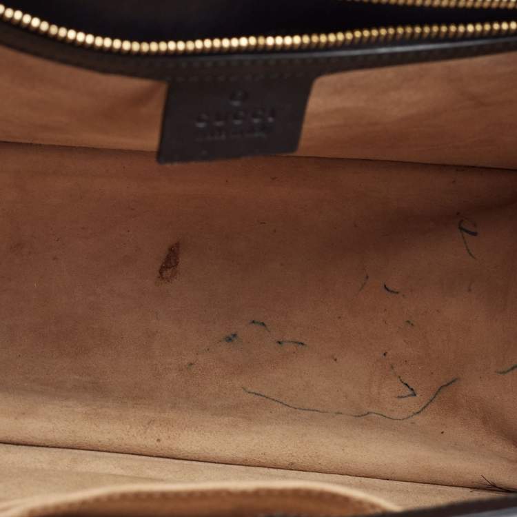 Pre Owned Gucci Black Leather Medium Sylvie Top Handle Bag
