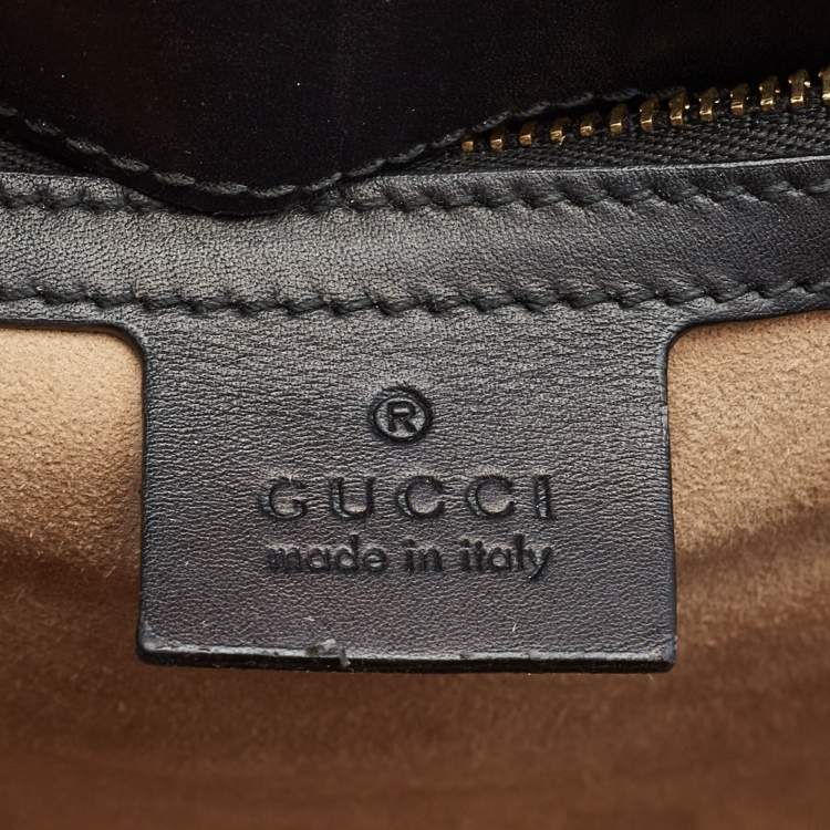 Pre Owned Gucci Black Leather Medium Sylvie Top Handle Bag