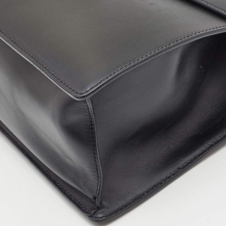 Pre Owned Gucci Black Leather Medium Sylvie Top Handle Bag