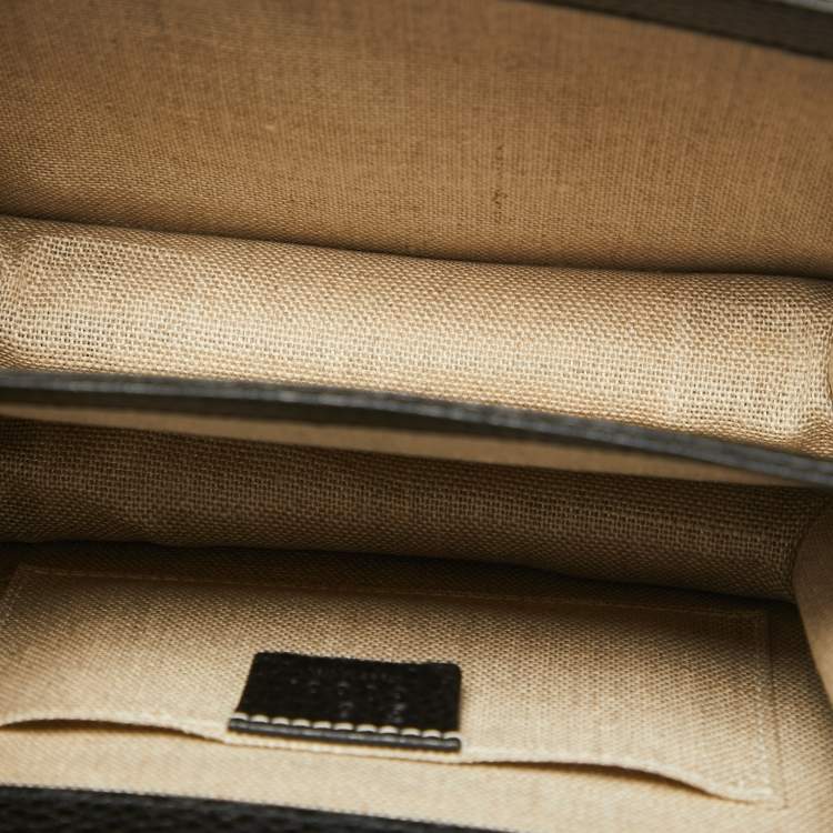 Pre Owned Gucci Black Leather Dollar Interlocking G Crossbody Bag